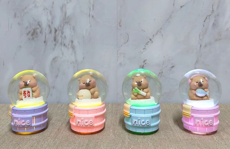 Kapibara Tasarımlı Işıklı Kar Küresi