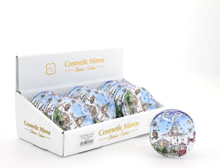 Taşlı İstanbul Tasarımı El Aynası Kalın