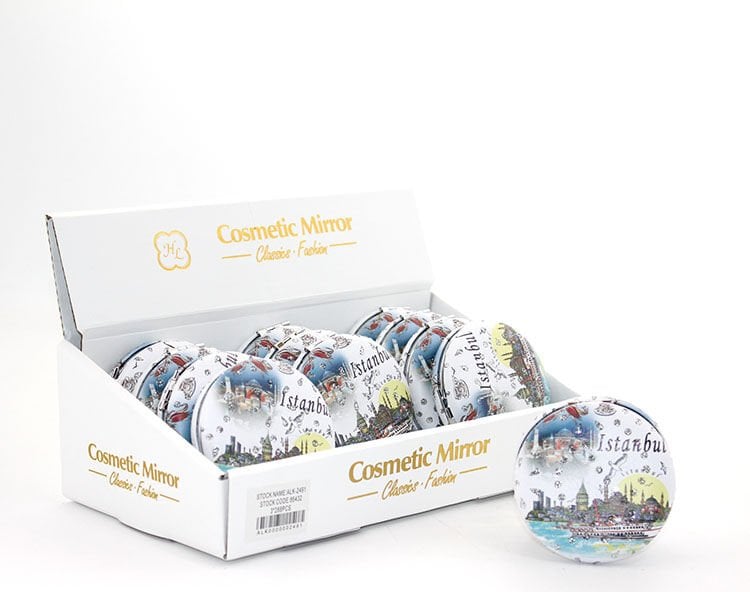 Taşlı İstanbul Tasarımı El Aynası Kalın