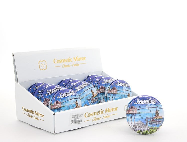 Taşlı İstanbul Tasarımı El Aynası Kalın