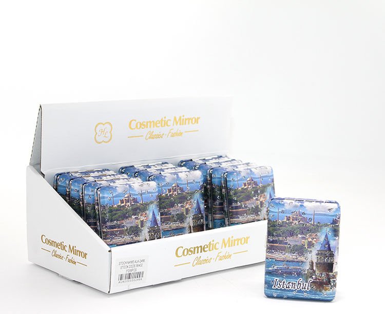 Taşlı İstanbul Tasarımı El Aynası Kalın