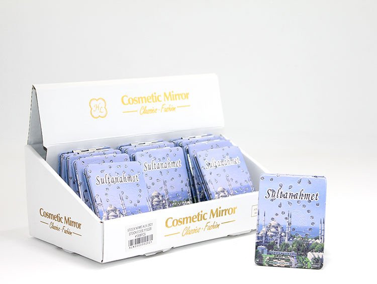 Taşlı İstanbul Tasarımı El Aynası İnce