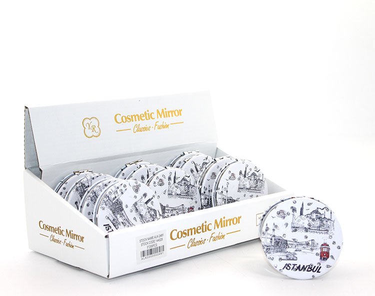 Taşlı İstanbul Tasarımı El Aynası İnce