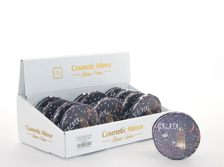 Taşlı İstanbul Tasarımı El Aynası İnce