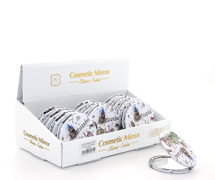 Taşlı İstanbul Tasarımı El Aynası İnce