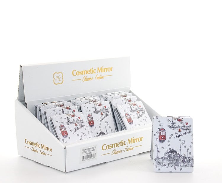 Taşlı İstanbul Tasarımı El Aynası İnce