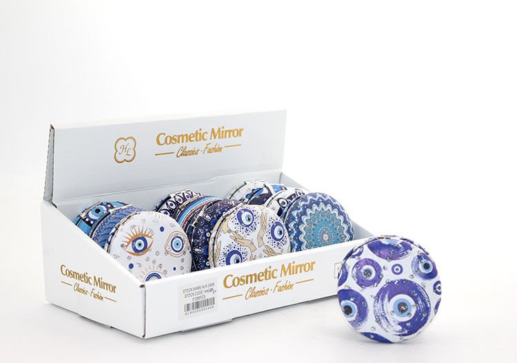 Nazar Boncuklu Taşlı El Aynası Kalın